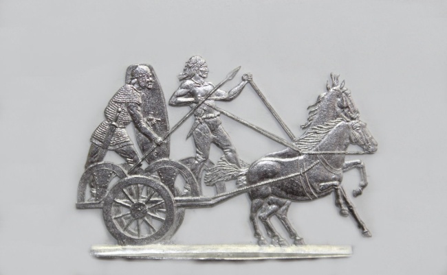 keltischer Streitwagen mit Lenker und Krieger